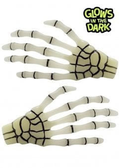 Glow In The Dark Skeleton Bone Hands Hair Clips