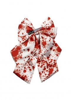 Over-Sized Blood Splatter Knife Satin Hair Bow