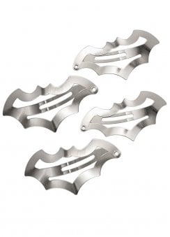 Silver Bat Snap Hair Clips
