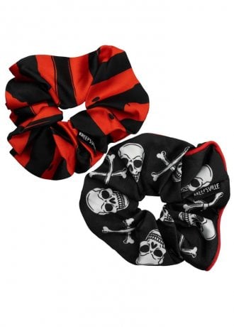 Kreepsville 666 Skull & Crossbone Scrunchie Set
