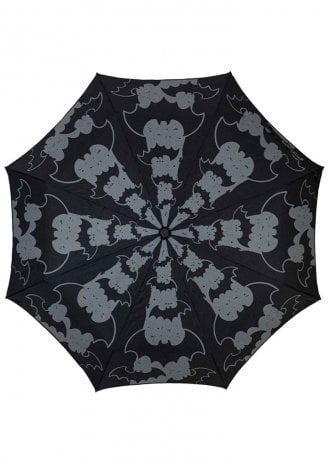 Kreepsville 666 Skull Handle Bat Stripe Anti UV Umbrella