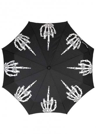 Kreepsville 666 Skull Handle Skeleton Middle Finger Anti UV Umbrella