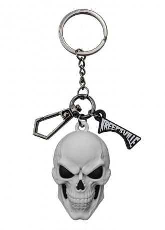 Kreepsville 666 Skull White 3D Flat Keychain