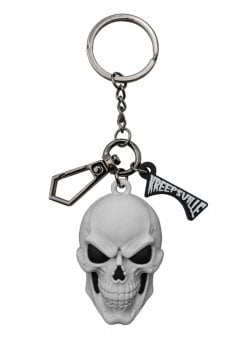 Skull White 3D Flat Keychain