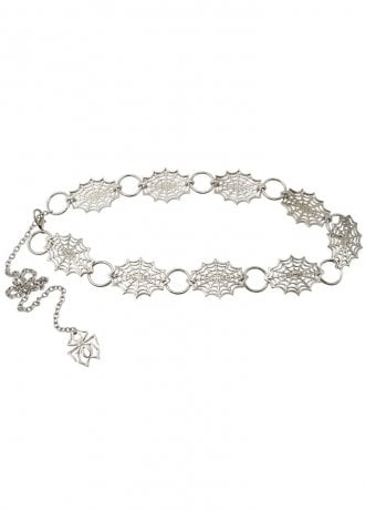 Kreepsville 666 Spiderweb Silver Chain Belt