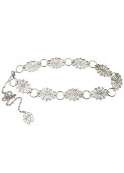 Spiderweb Silver Chain Belt