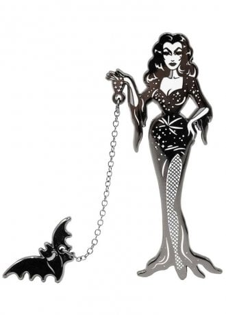 Kreepsville 666 Vampira With Flying Bat Enamel Pin