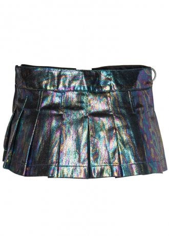 Lip Service Oil Spill Pleated Micro Mini Skirt