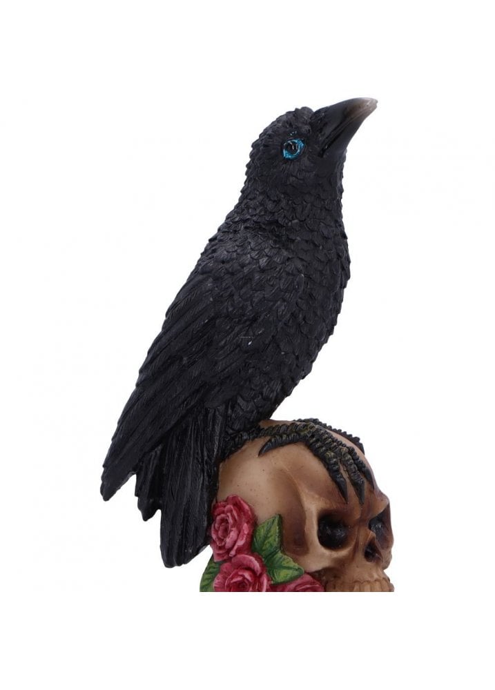 Figurine Gothique Nemesis Now - Crâne Et Corbeau - Ornement Noir - Style Edgar Allan Poe - 13 Cm