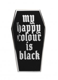 My Happy Colour Is Black Enamel Pin
