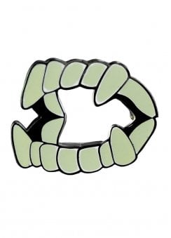Plastic Vampire Fangs Enamel Pin