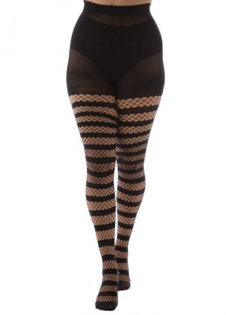 Pamela Mann Fishnet Opaque Stripe Tights