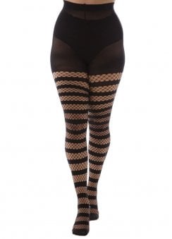 Fishnet Opaque Stripe Tights