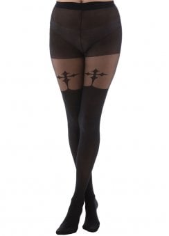 Goth Cross Suspender Tights