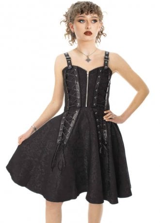 Poizen Industries Ravens Rose Midi Dress