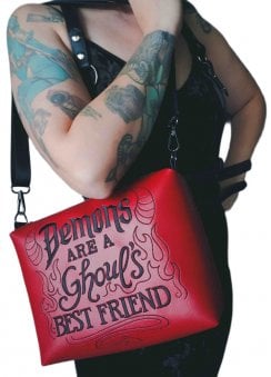 Demons Are A Ghoul's Best Friend Red Medium Crossbody Bag