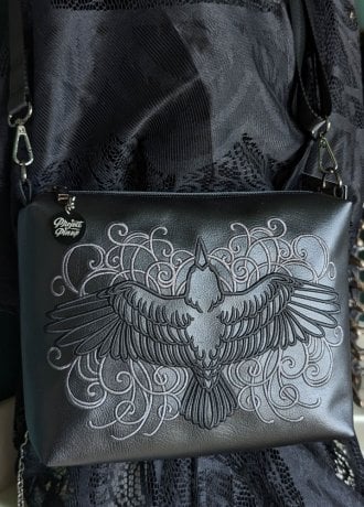 Project Pin-Up Filigree Raven Black Medium Crossbody Bag