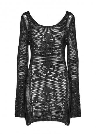 Punk Rave Skull Knitted Festival Dress