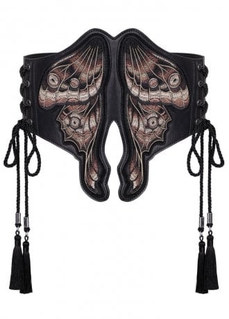 Restyle Ashira Moth Embroidered Corset Belt