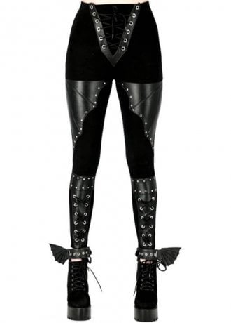 Restyle Bat Lace-Up Leggings