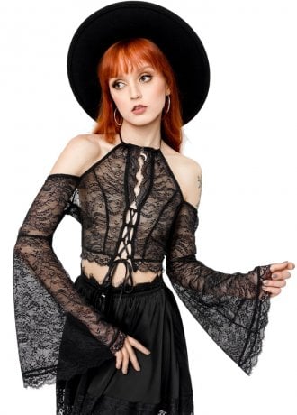 Restyle Belladonna Long Sleeve Lace Top
