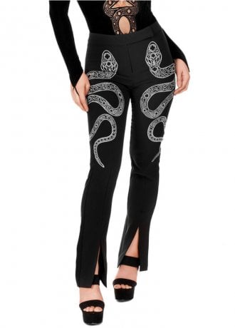 Restyle Cathedral Snake Embroidered Trousers