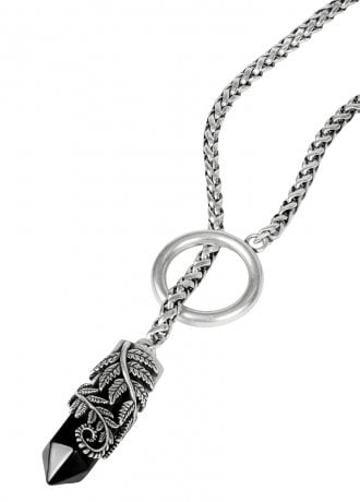 Restyle Crystal Fern O-Ring Necklace