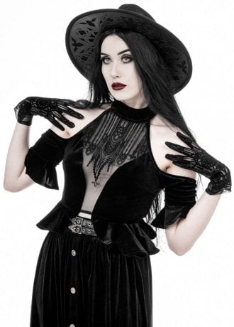 Restyle Dark Altar Halterneck Top