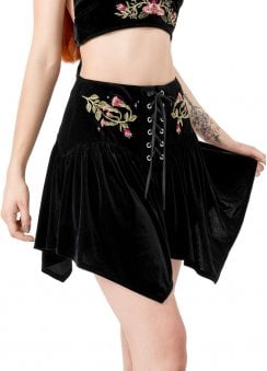 Dark Botany Embroidered Mini Skirt
