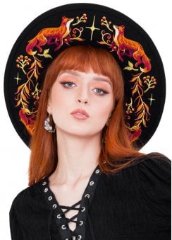Embers Embroidered Wide Brim Hat