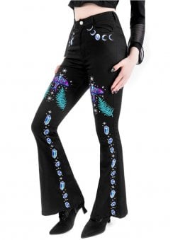 Enchanted Forest Bell Bottom Jeans