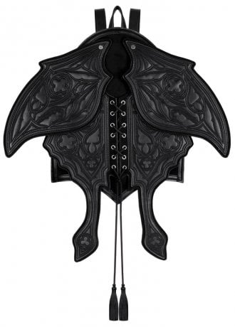 Restyle Faux Leather Obsidian Moth Backpack