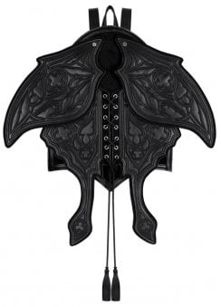 Faux Leather Obsidian Moth Backpack