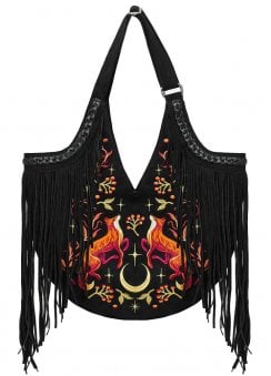 Lunar Grove Embroidered Shoulder Bag