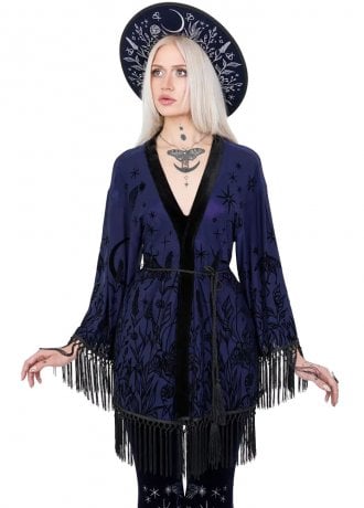 Restyle Moon Garden Fringed Kimono