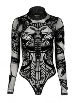 Moth Contour Mesh Flocked Bodysuit
