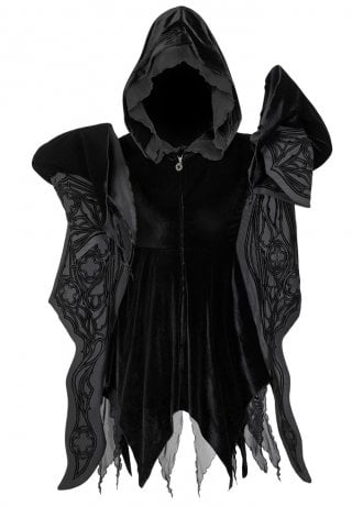 Restyle Obsidian Moth Velvet Hoodie