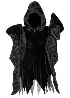 Obsidian Moth Velvet Hoodie
