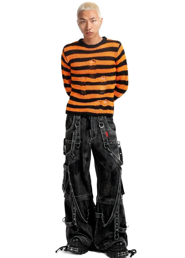 パンツ Tripp nyc DENIM STRAP PANT BLACK Tripp NYC Black Ink Wash Denim Strap Pants| Attitude Clothing