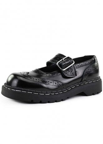 TUK Shoes Anarchic Mary Jane Brogue Black Leather