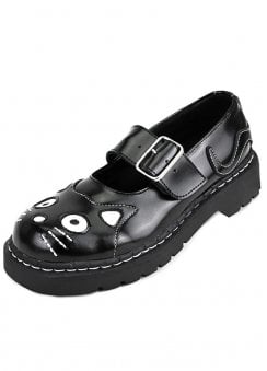 Anarchic Mary Jane Kitty Black Leather