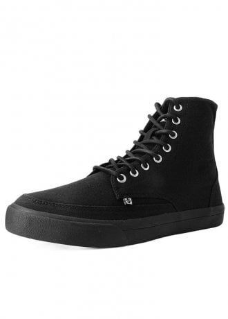 TUK Shoes Creeper Sneaker Hi Top Black Canvas