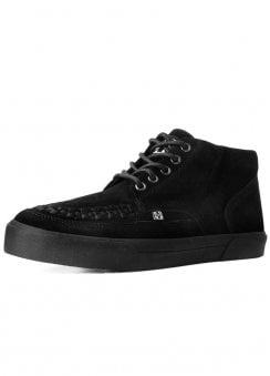 Creeper Sneaker Mid Top Black Suede