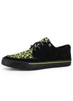 Creeper Sneaker Neon Green Hair & Black Suede