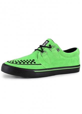 TUK Shoes Creeper Sneaker Neon Green Suede