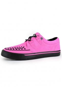 Creeper Sneaker Neon Pink Suede