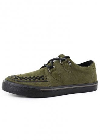 TUK Shoes Creeper Sneaker Olive Green Suede