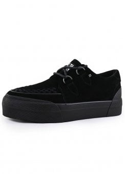 Creeper Sneaker Stacked Black Suede