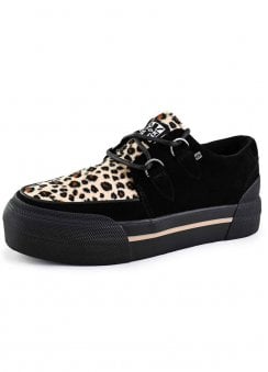 Creeper Sneaker Stacked Leopard Suede