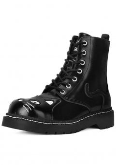 Kitty Combat Boot Black Leather